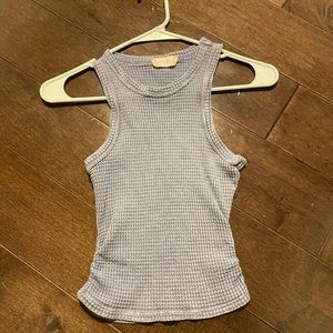Light blue tank top with sinched sides